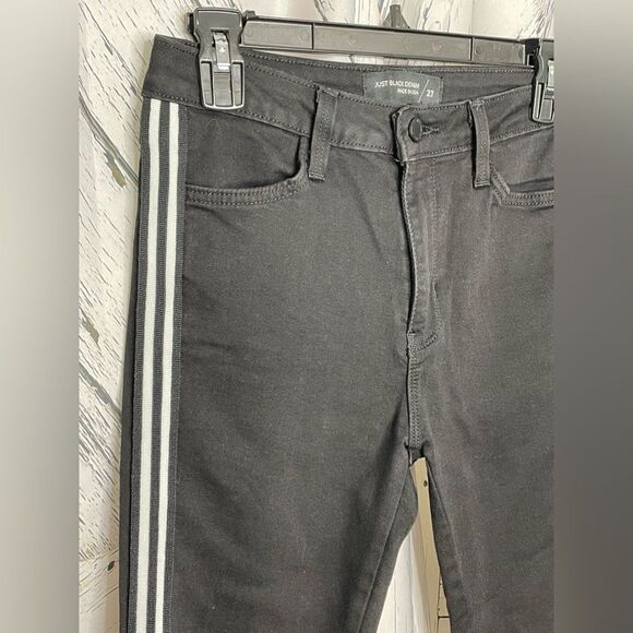 Just Black Denim stretch racer stripe frayed hem jeans size 27 - Picture 4 of 9